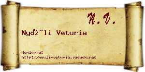 Nyúli Veturia névjegykártya